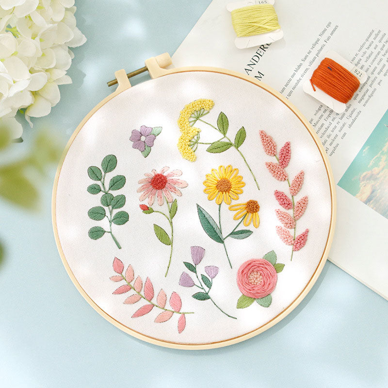 Set Sulam Tangan Pola Pemula Lukisan Hand Embroidery Stater Kit seri F
