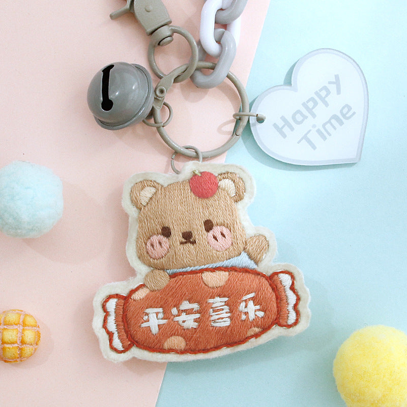 DIY Set Gantungan Kunci Sulam Couple Keychain Pendant Embroidery Kit