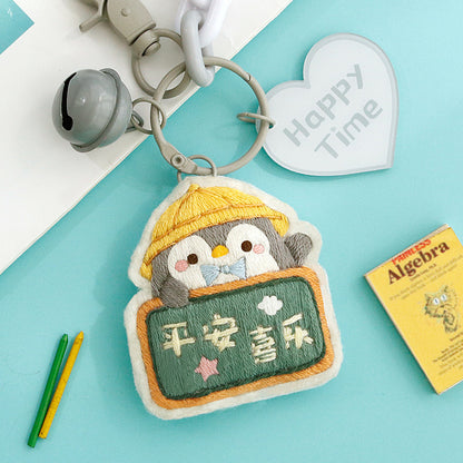 DIY Set Gantungan Kunci Sulam Couple Keychain Pendant Embroidery Kit