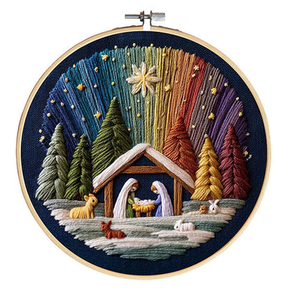 DIY Paket Sulam Tangan Set Menyulam Hand Embroidery Needle Kit Jahit Bordir Christian Religi Natal Christmas