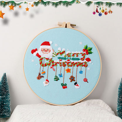 DIY Paket Sulam Tangan Set Menyulam Hand Embroidery Needle Kit Jahit Bordir Natal Christmas