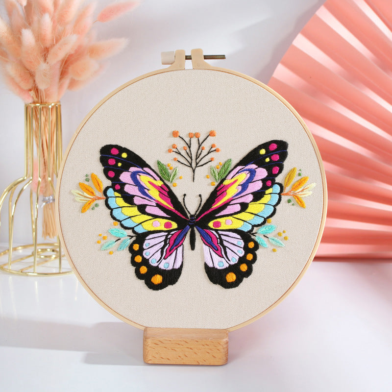 DIY Paket Sulam Tangan Set Menyulam Hand Embroidery Needle Kit Jahit Bordir Butterfly