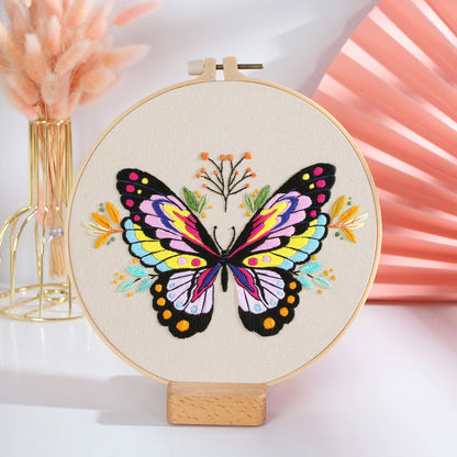 DIY Paket Sulam Tangan Set Menyulam Hand Embroidery Needle Kit Jahit Bordir Butterfly