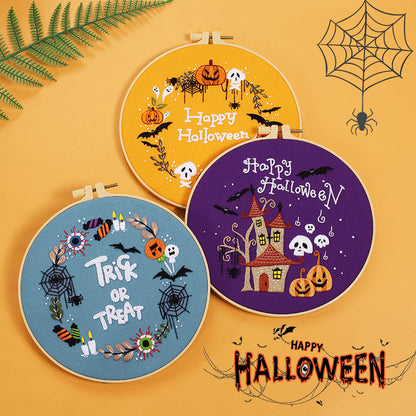 DIY Paket Sulam Tangan Set Menyulam Hand Embroidery Needle Kit Jahit Bordir Halloween