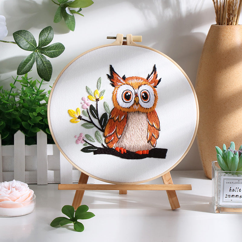 DIY Paket Sulam Tangan Set Menyulam Hand Embroidery Needle Kit Jahit Bordir Hewan Binatang Animal