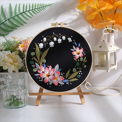 DIY Paket Sulam Tangan Set Menyulam Hand Embroidery Needle Kit Jahit Bordir Flower Bunga 2
