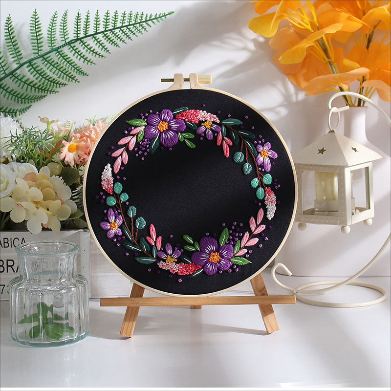 DIY Paket Sulam Tangan Set Menyulam Hand Embroidery Needle Kit Jahit Bordir Flower Bunga 2