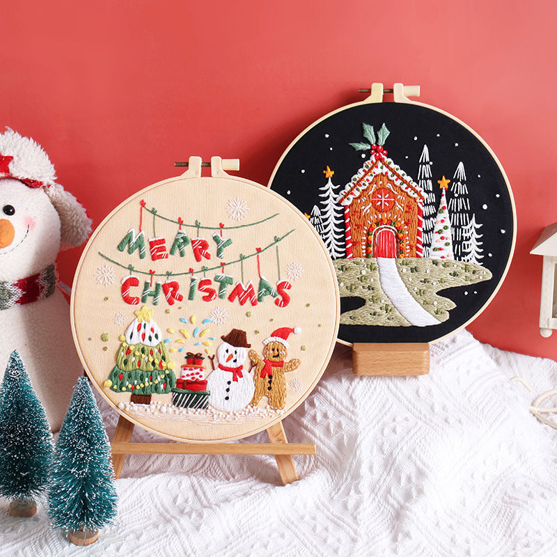 DIY Paket Sulam Tangan Set Menyulam Hand Embroidery Needle Kit Jahit Bordir Natal Christmas