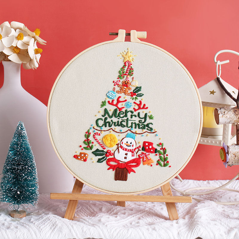 DIY Paket Sulam Tangan Set Menyulam Hand Embroidery Needle Kit Jahit Bordir Natal Christmas