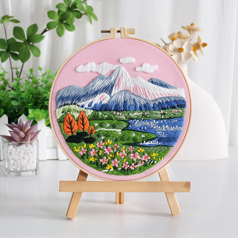 DIY Paket Sulam Tangan Set Menyulam Hand Embroidery Needle Kit Jahit Bordir Mountain
