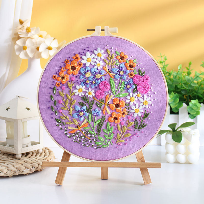 DIY Paket Sulam Tangan Set Menyulam Hand Embroidery Needle Kit Jahit Bordir Flower Bunga 2