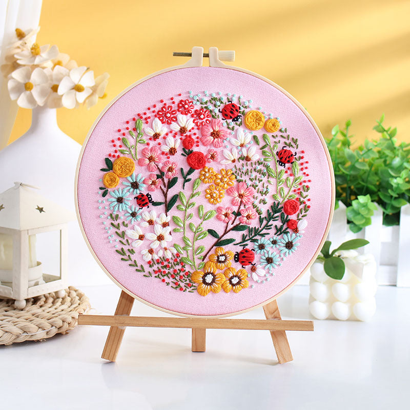DIY Paket Sulam Tangan Set Menyulam Hand Embroidery Needle Kit Jahit Bordir Flower Bunga 2