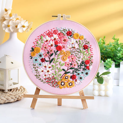 DIY Paket Sulam Tangan Set Menyulam Hand Embroidery Needle Kit Jahit Bordir Flower Bunga 2
