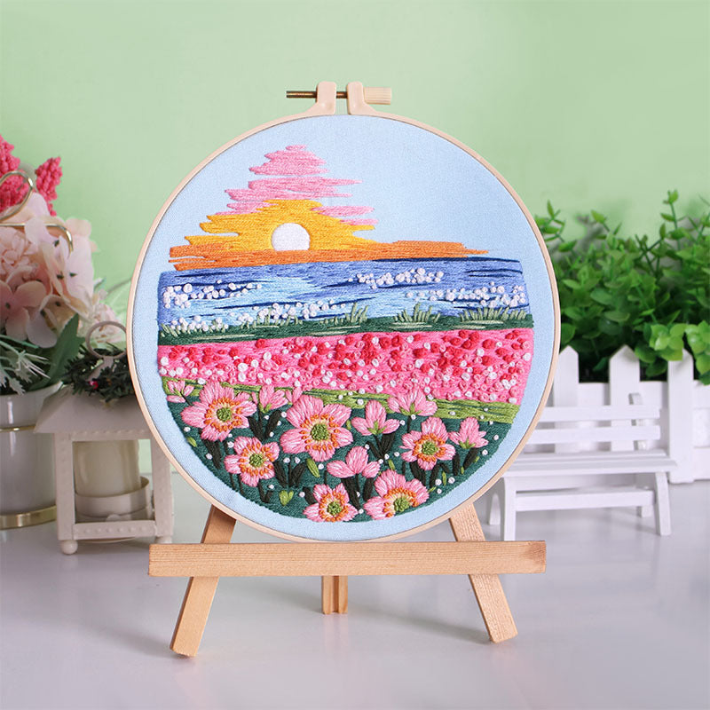 DIY Paket Sulam Tangan Set Menyulam Hand Embroidery Needle Kit Jahit Bordir Mountain