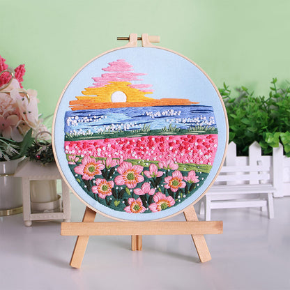 DIY Paket Sulam Tangan Set Menyulam Hand Embroidery Needle Kit Jahit Bordir Mountain