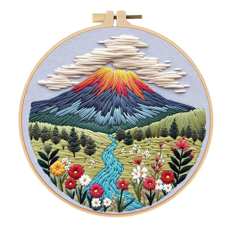DIY Paket Sulam Tangan Set Menyulam Hand Embroidery Needle Kit Jahit Bordir Mountain