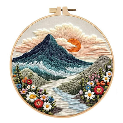 DIY Paket Sulam Tangan Set Menyulam Hand Embroidery Needle Kit Jahit Bordir Mountain