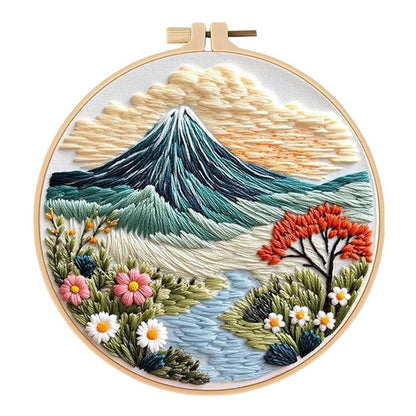 DIY Paket Sulam Tangan Set Menyulam Hand Embroidery Needle Kit Jahit Bordir Mountain