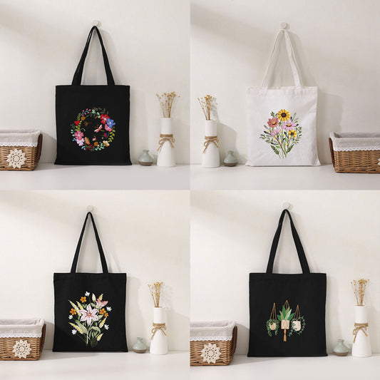 DIY Tas Kain Sulam Hand Embroidery Totebag Set Paket Jahit Bordir Tas Tote