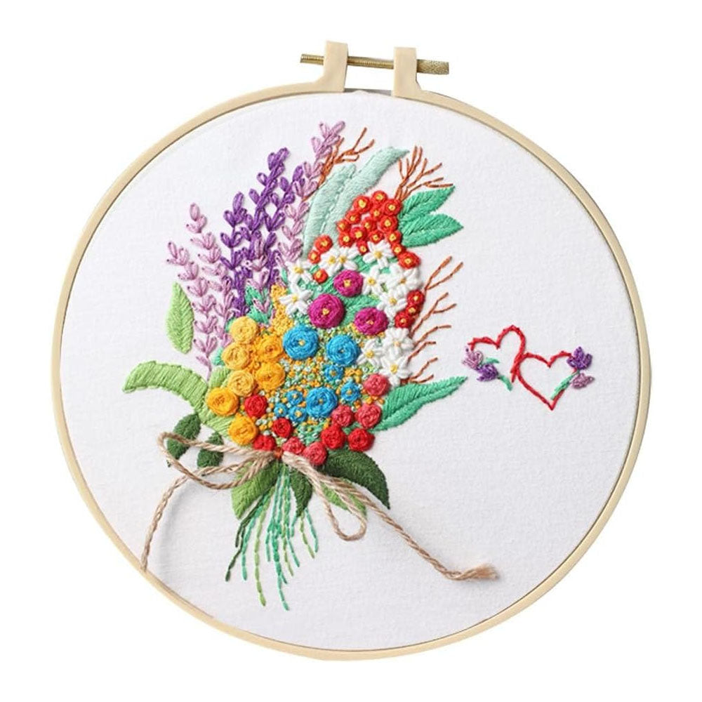 DIY Paket Sulam Tangan Set Menyulam Hand Embroidery Needle Kit Jahit Bordir Flower Bunga 2