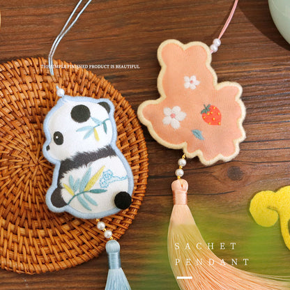 DIY Kit Embroidery Pendant Keychain Kerajinan Tangan Gantungan Kunci Bordir 3