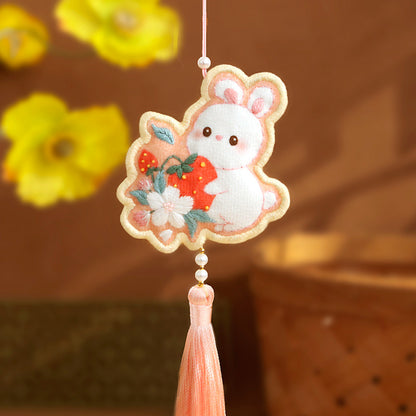 DIY Kit Embroidery Pendant Keychain Kerajinan Tangan Gantungan Kunci Bordir 3