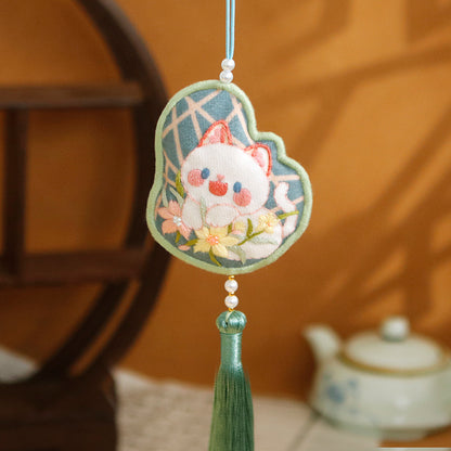 DIY Kit Embroidery Pendant Keychain Kerajinan Tangan Gantungan Kunci Bordir 3