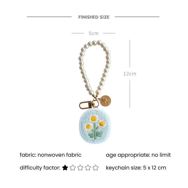DIY Kit Embroidery Pendant Keychain Kerajinan Tangan Gantungan Kunci Bordir 2