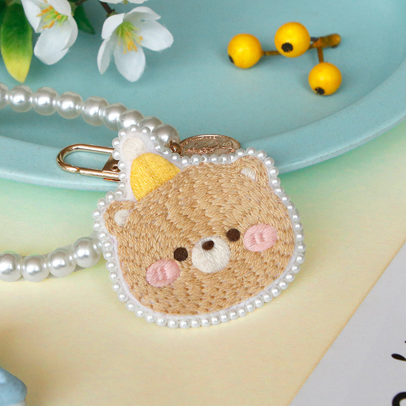 DIY Kit Embroidery Pendant Keychain Kerajinan Tangan Gantungan Kunci Bordir 2