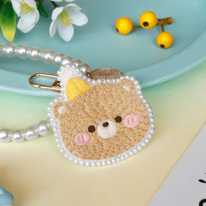 DIY Kit Embroidery Pendant Keychain Kerajinan Tangan Gantungan Kunci Bordir 2