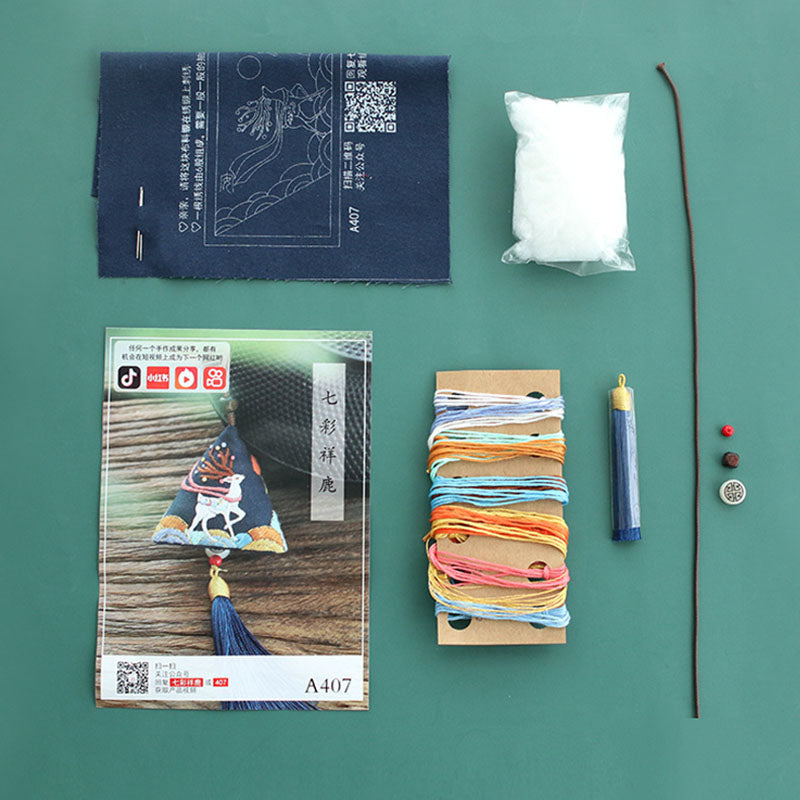 DIY Set Gantungan Sulam Animal Pendant Embroidery Kit Car Accessories 3