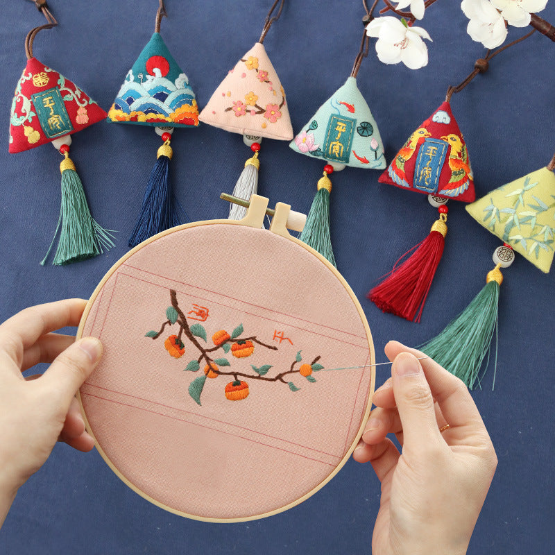 DIY Set Gantungan Sulam Animal Pendant Embroidery Kit Car Accessories 3