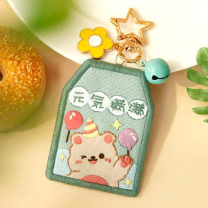 DIY Kit Embroidery Pendant Keychain Kerajinan Tangan Gantungan Kunci Bordir 4
