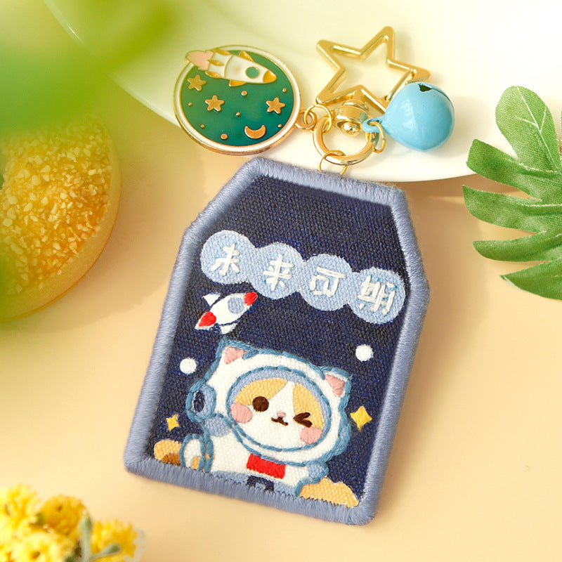 DIY Kit Embroidery Pendant Keychain Kerajinan Tangan Gantungan Kunci Bordir 4
