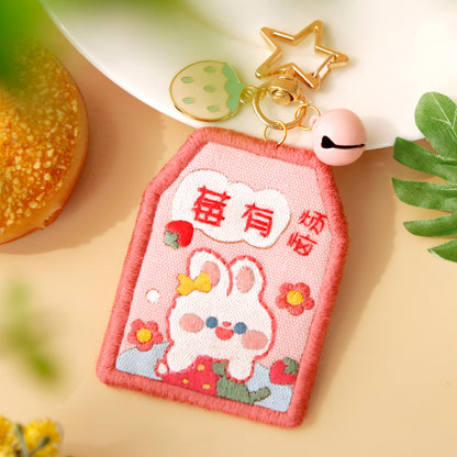 DIY Kit Embroidery Pendant Keychain Kerajinan Tangan Gantungan Kunci Bordir 4
