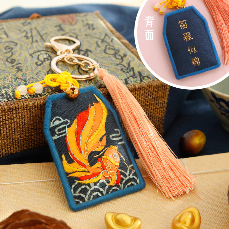 DIY Kit Embroidery Pendant Keychain Kerajinan Tangan Gantungan Kunci Bordir 4