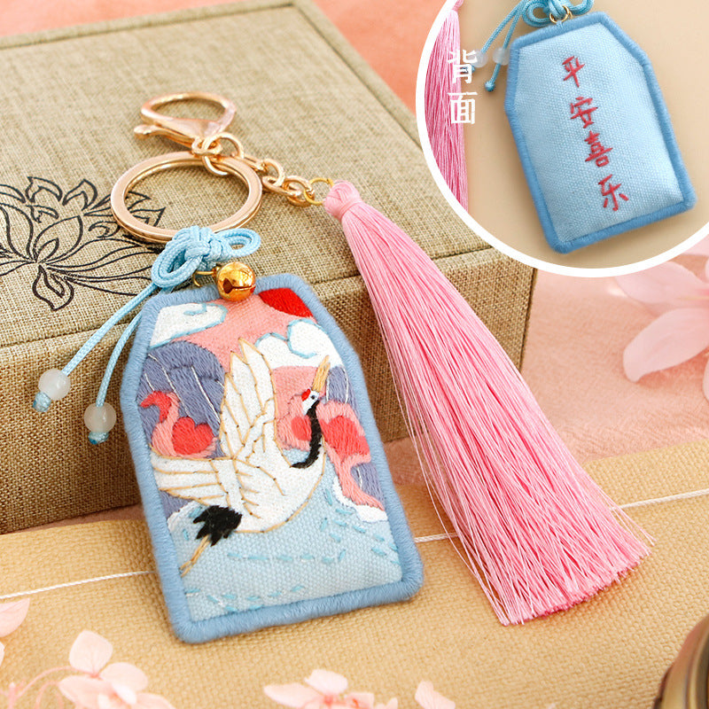 DIY Kit Embroidery Pendant Keychain Kerajinan Tangan Gantungan Kunci Bordir 4