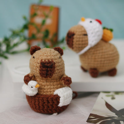 DIY Kit Crochet Amigurumi Rajut Boneka Capybara Kerajinan Tangan