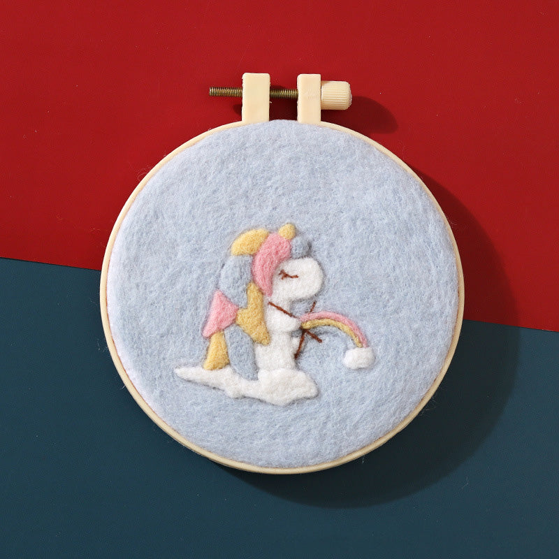 Needle Felt Landscape Set DIY Wool Felting Hoop Kit Handmade Craft Kerajinan Tangan