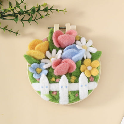 Needle Felt Landscape Set DIY Wool Felting Hoop Kit Handmade Craft Kerajinan Tangan