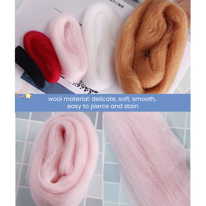 DIY Kit Animal Felt Wool Needle Poke Kerajinan Boneka Animal Hewan Lucu