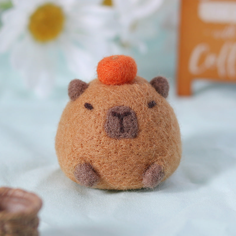 DIY Kit Animal Felt Wool Needle Poke Kerajinan Boneka Capybara Binatang Lucu