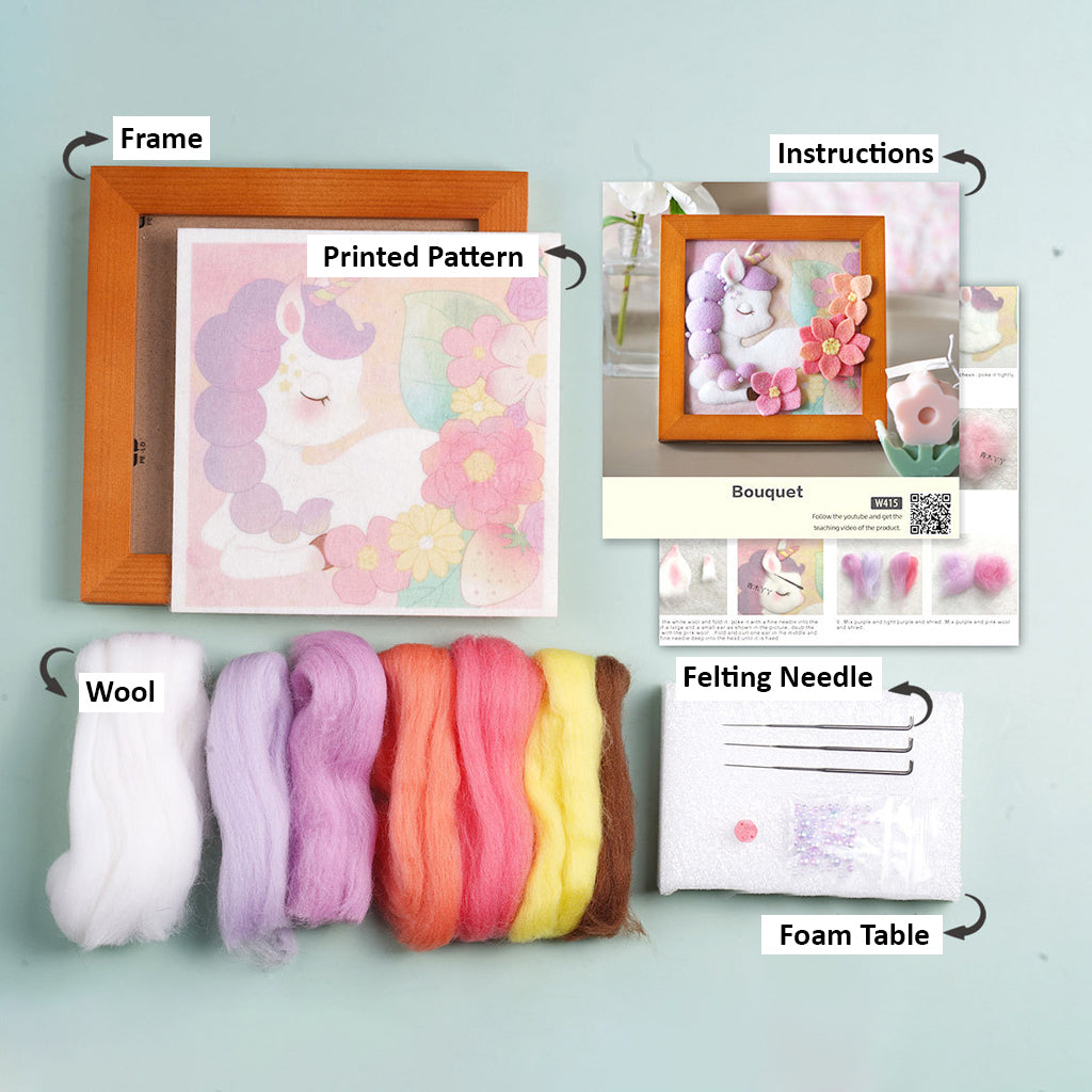 DIY Wool Felt Craft Needle Wool Felting Seri Animal Karakter Kerajinan Tangan