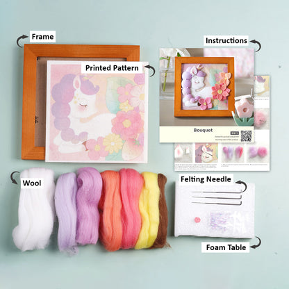 DIY Wool Felt Craft Needle Wool Felting Seri Animal Karakter Kerajinan Tangan