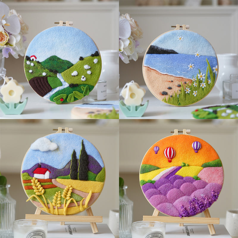 DIY Wool Felt Craft Needle Wool Felting Seri Landscape Kerajinan Tangan