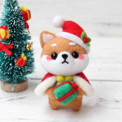 DIY Kit Animal Felt Wool Needle Poke Kerajinan Boneka Anjing Kostum Lucu