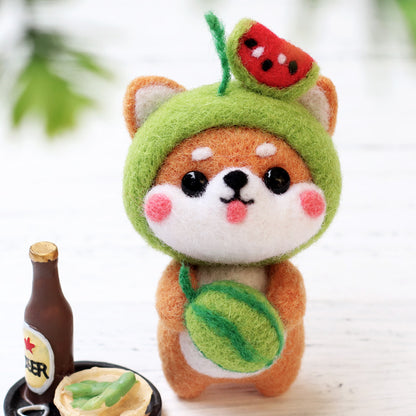 DIY Kit Animal Felt Wool Needle Poke Kerajinan Boneka Anjing Kostum Lucu