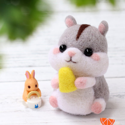 DIY Kit Animal Felt Wool Needle Poke Kerajinan Boneka Hamster Binatang Lucu