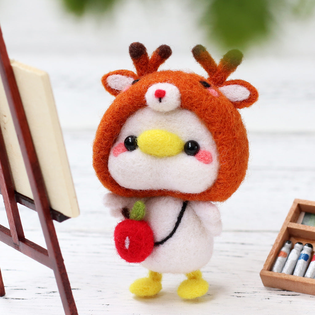 DIY Kit Animal Felt Wool Needle Poke Kerajinan Boneka Hamster Binatang Lucu