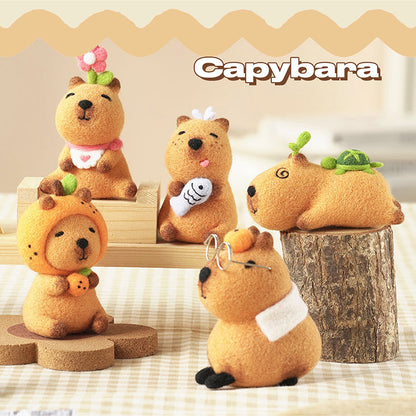 DIY Kit Animal Felt Wool Needle Poke Kerajinan Boneka Capybara Binatang Lucu